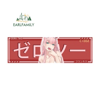 Earlfamily สติกเกอร์ ลายการ์ตูนอนิเมะ zero two darling in the franxx ขนาด 13 ซม. x 4 ซม. สําหรับตกแต่งหมวกกันน็อครถจักรยานยนต์