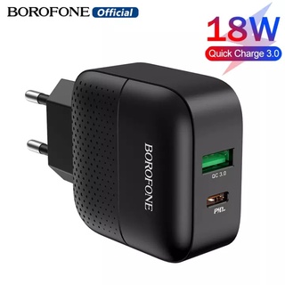Borofone ที่ชาร์จเร็ว 18W 3.0 USB ชาร์จเร็ว สําหรับ Android Micro / Type-C / iOS iPhone BA46A