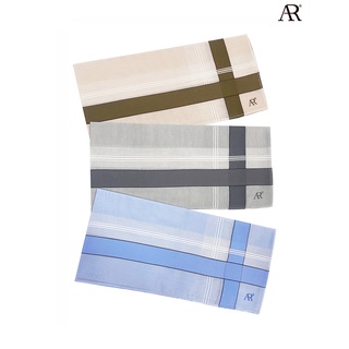 ANGELINO RUFOLO Handkerchief (ผ้าเช็ดหน้า) ผ้า 100% COTTON คุณภาพเยี่ยม ดีไซน์ Smart สีนู้ด/สีเทา/สีฟ้า