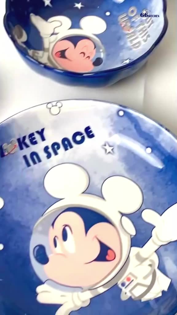ชุดจานชาม-มิกกี้เมาส์ลายอวกาศ-plate-set-mickeymouse-in-space