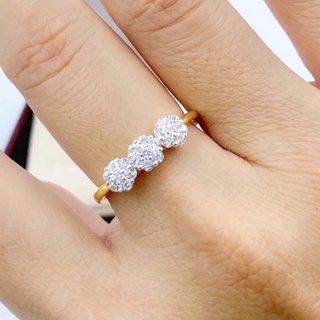 แหวนทอง1สลึง แหวนฟรีไซส์ น่ารักๆ แหวนเพชร แหวนทองชุบ [N247] แหวนทองปลอม