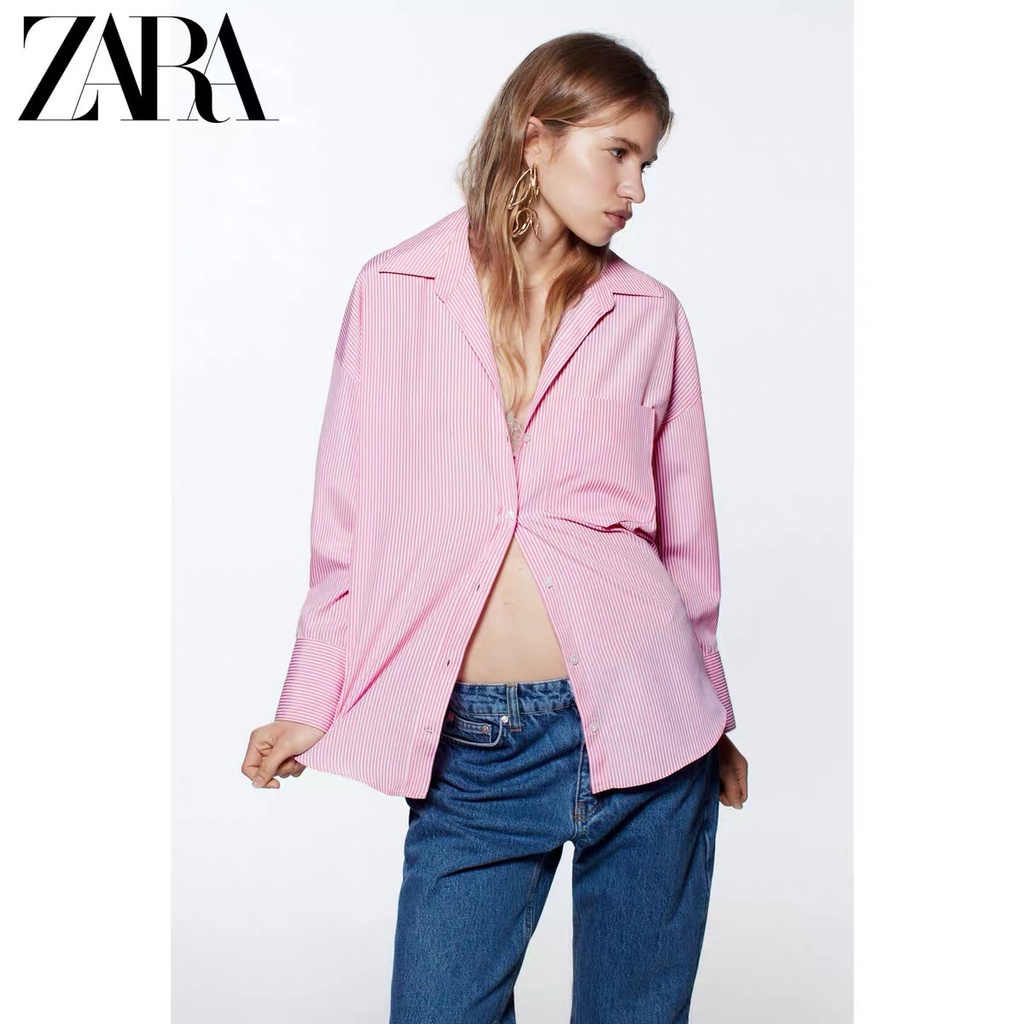 zara-เสื้อเชิ้ตแขนยาว-คอปก-แฟชั่นฤดูใบไม้ผลิ-สําหรับผู้หญิง