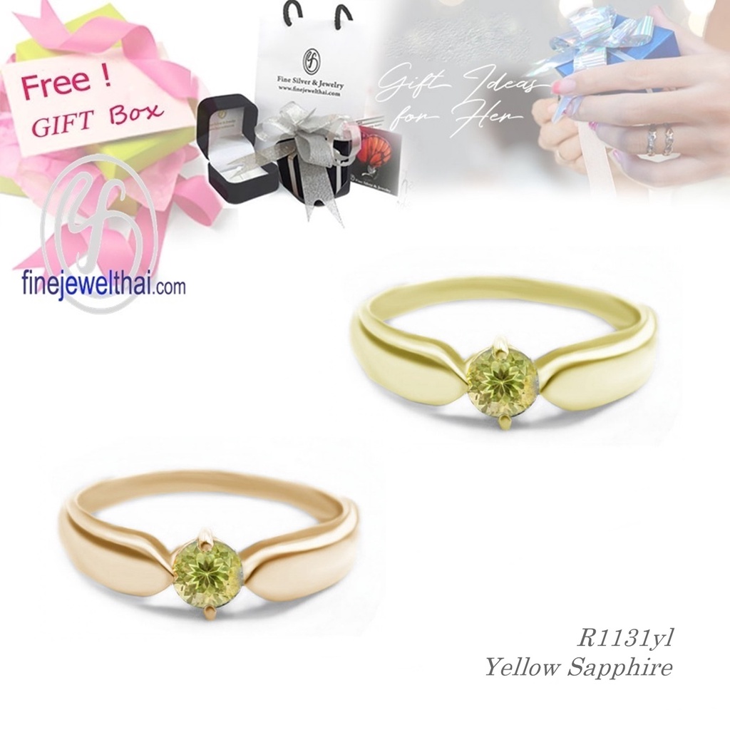 finejewelthai-แหวนบุษราคัม-บุษราคัม-แหวนพลอย-พลอยแท้-แหวนเงินแท้-yellow-sapphire-silver-ring-birthstone-r1131yl-g-pg