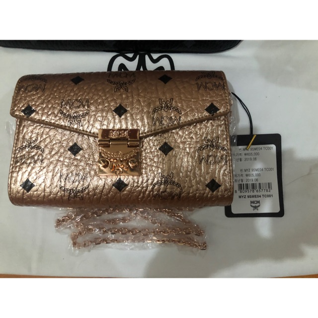 MCM Millie Crossbody in Visetos color Champagne Gold Shopee Thailand