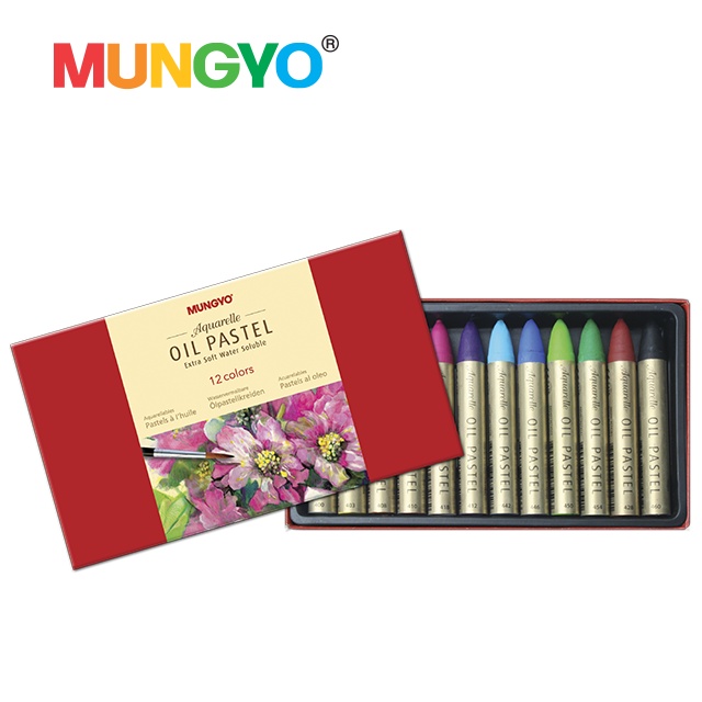 mungyo-oil-pastel-ระบายน้ำ-12สี-watersoluble-oil-pastels