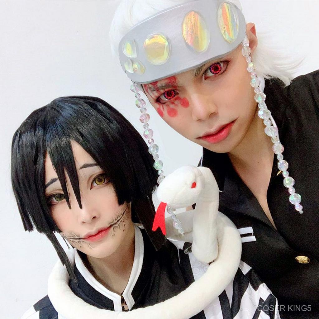 anime-demon-slayer-kimetsu-no-yaiba-iguro-obanai-cosplay-คอสเพลย์เครื่องแต่งกายสีขาวงู-props-ตุ๊กตาของเล่น-งูบังคับ-ถูกๆ