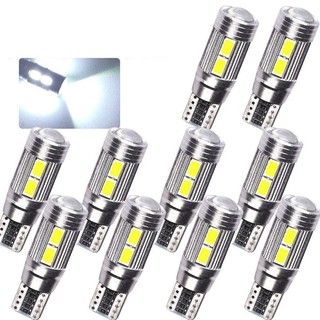 หลอดไฟ T 10 White 194 W 5 W 5630 LED 10 SMD CANbus สำหรับติดรถยนต์