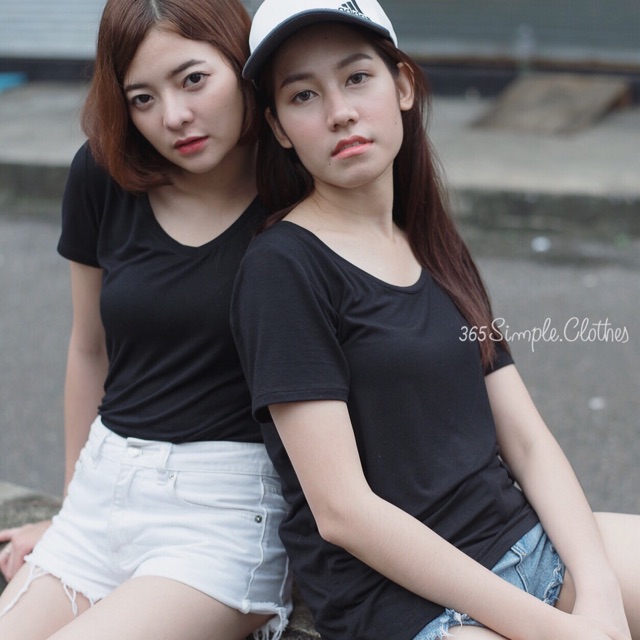 basic-u-i-basic-v-black-เสื้อยืดสีพื้นผ้านิ่มมาก-ผ้านำเข้าเกรดพรีเมียม-ซักแล้วสะบัด-ไม่ยับ-ไม่ต้องรีด