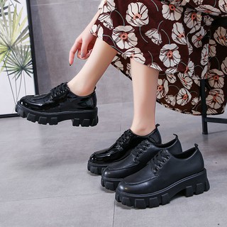 สินค้า [35-43 size] รองเท้าหนังอังกฤษไซส์เล็กสีดำ 👠 รองเท้ารับปริญญา 👠 ส้นสูง 6cm 41 42 43
