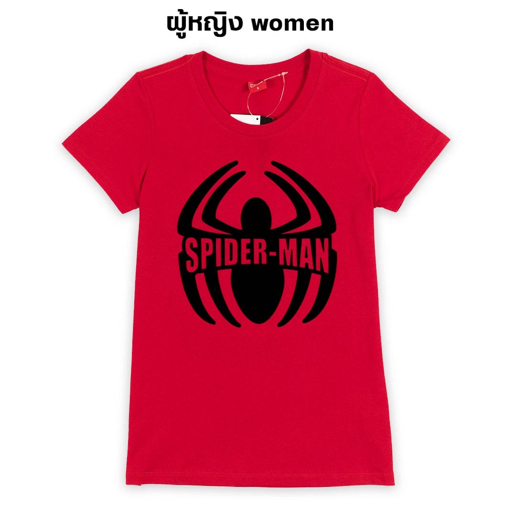 marvel-men-amp-women-t-shirt-เสื้อมาร์เวลผู้ชายและผู้หญิง-พิมพ์กำมะหยี่ลายสไปเดอร์แมน-สินค้าลิขสิทธ์แท้100-characters-st