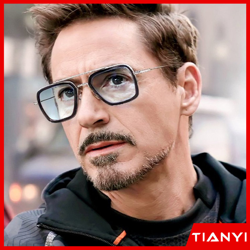 ภาพหน้าปกสินค้าแว่นตากันแดด แว่นตาทรงสี่เหลี่ยม สําหรับผู้ชาย สไตล์ tony stark