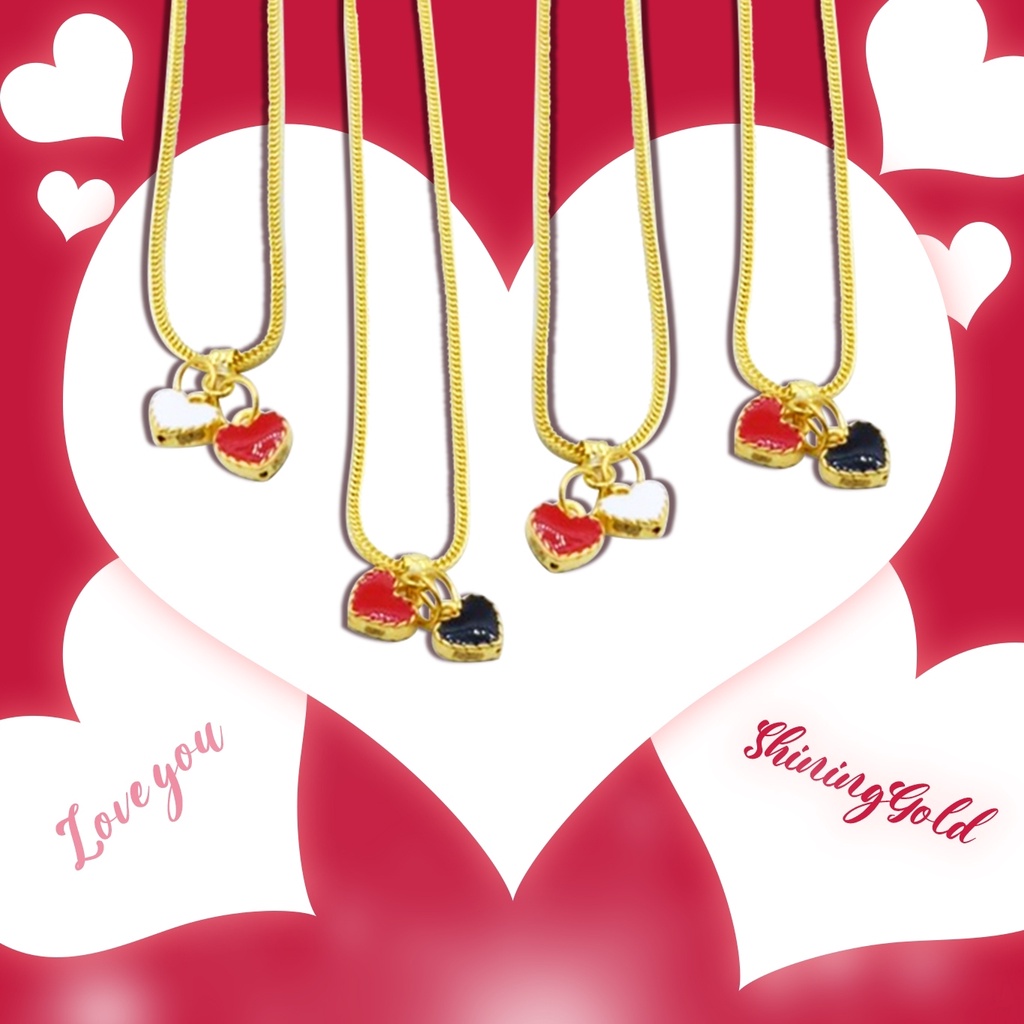 ภาพหน้าปกสินค้าSHINING GOLD สร้อยคอ Double Heart  สุดน่ารัก ทองคำแท้ 96.5% น้ำหนัก 1 สลึง จากร้าน shininggoldjewelry บน Shopee