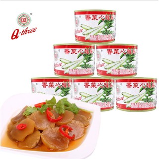 ก้านคะน้าดอง Q3  Pickled Lettuce Q3 / 香菜心罐头 182g  พร้อมส่ง