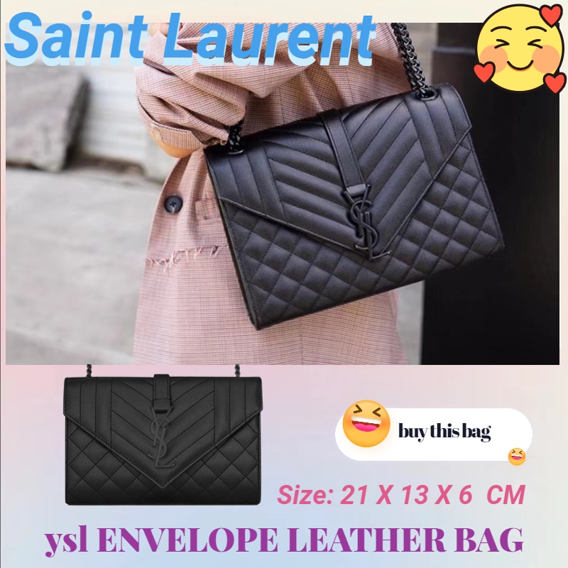 แซงต์โลร็องต์-saint-laurent-ysl-envelope-กระเป๋าหนังนูนเล็ก-กระเป๋าผู้หญิง-ผลิตภัณฑ์ใหม่-ของแท้-100