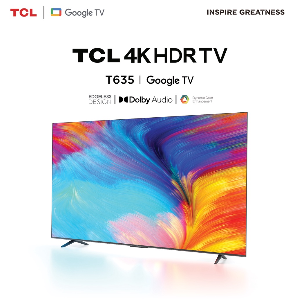 รูปภาพของ TCL ทีวี 43 นิ้ว LED 4K UHD Google TV รองรับ WiFi รุ่น 43T635 ระบบปฏิบัติการ Google/Netflix & Youtube, Voice search, Edgeless Design, Dolby Audio,HDR10,Chromecast Built in