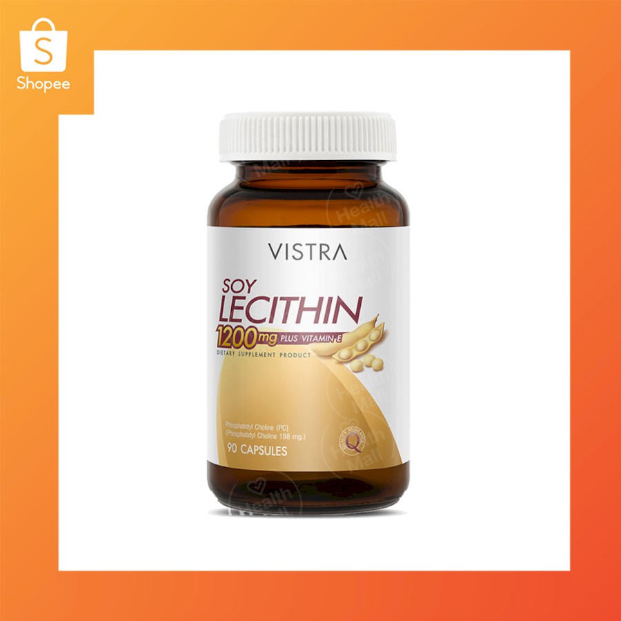 ภาพหน้าปกสินค้าVistra Soy lecithin 1200mg Plus Vitamin E 90 Cap วิสทร้า ซอย เลซิติน 90 แคปซูล จากร้าน healthmall88 บน Shopee