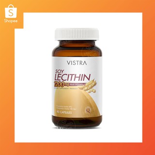 ภาพขนาดย่อของภาพหน้าปกสินค้าVistra Soy lecithin 1200mg Plus Vitamin E 90 Cap วิสทร้า ซอย เลซิติน 90 แคปซูล จากร้าน healthmall88 บน Shopee