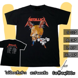 📌 ส่งฟรี📦เสื้อวง Metallicaโหลกตะปู เสื้อยืดแฟชั่น ชาย หญิง เสื้อวง90 เสื้อยืดวินเทจ เสื้อทัวร์ ราคาส่งถูกที่สุดเสื้อดำ