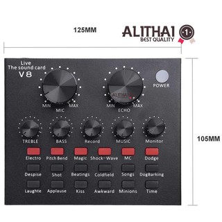 Alithai V8 USB เสียงชุดหูฟังไมโครโฟน Webcast บลูทูธ สดการ์ดเสียงสำหรับโทรศัพท์/คอมพิวเตอร์