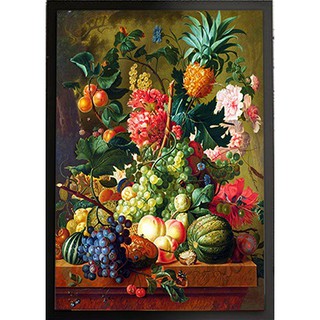 ชุดปักครอสติชพิมพ์ลาย แจกันผลไม้ ผลไม้ (Tropical fruit Cross Stitch kit)