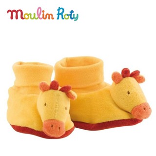 Moulin Roty ถุงเท้า เด็กอ่อน รองเท้าเด็กอ่อน สำหรับแรกเกิด - 9 เดือน  Les Loustics Baby Slippers MR-636010 (รูปยีราฟ)