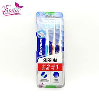 ฺ🔥โปรค่าส่ง25บาท🔥Berman Suprima ซื้อ 2แถม1 แปรงสีฟัน เบอร์แมน สุพรีมา หัวแปรงขนาดมาตรฐาน 8851145200358