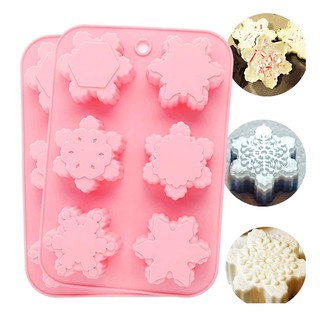 แม่พิมพ์ ซิลิโคน ลายหิมะ (แรนดอมสี) Snowflake silicone moulds