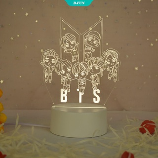 โคมไฟอะคริลิค LED รูป BTS Bangtan Boys 3D BT21 V JUNGKOOK A.R.M.Y ของขวัญวันเกิด สําหรับตกแต่งบ้าน