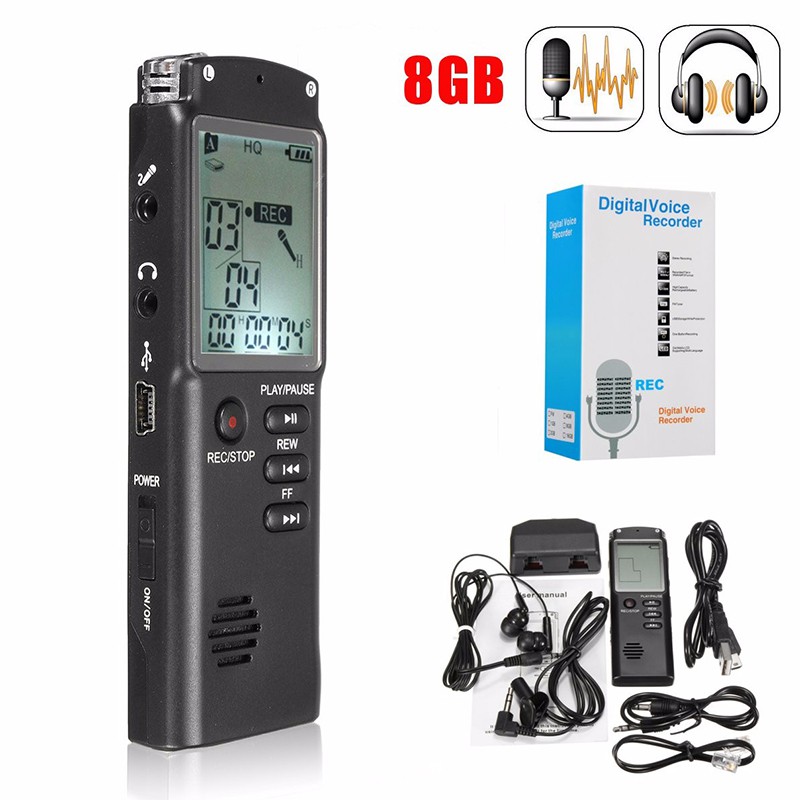 ภาพหน้าปกสินค้าT60 2 in 1 Professional 8GB Time Display Recording Digital Dictaphone Digital Voice Recorder/MP3 player