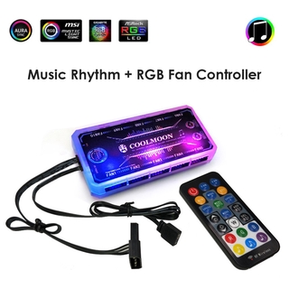 Coolmoon RGB PC case Fan Hub +Music and motherboard synchronization controller