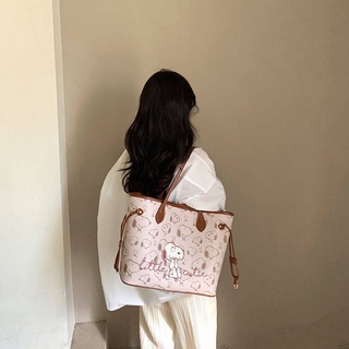 ❤️ กระเป๋าสะพาย ❤️ กระเป๋าใบใหญ่ กระเป๋าสะพายข้าง Nanfeng Snoopy League SELINA กระเป๋า Tote หญิง 2021 ใหม่น้ำการ์ตูนกระเ