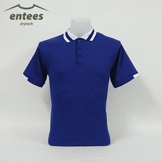 เสื้อโปโล Endurance สีน้ำเงิน คอปกสีขาว ขลิบสีน้ำเงิน