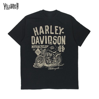 เสื้อยืดผู้ชาย เสื้อยืด พิมพ์ลาย Harley Davidson The World สไตล์วินเทจ สําหรับขี่รถจักรยานยนต์ S-5XL