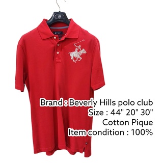 เสื้อโปโลแขนสั้น Beverly Hills Polo Club เสื้อโปโลแขนสั้น คอปก เสื้อยืดมือสอง