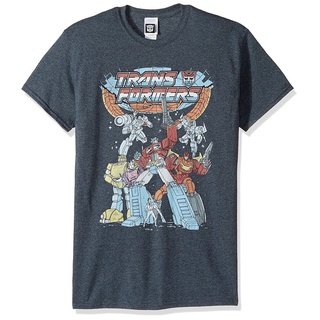 ◆♙Fashion Transformers MenS Vintage Groupshot T-Shirt Charcoal
