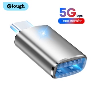 Elough อะแดปเตอร์แปลง USB 3.0 เป็น type-C OTG USB type C ตัวผู้ เป็น Micro USB ตัวเมีย รองรับ 1080P สําหรับ Samsung Galaxy S10 S20 USB C OTG