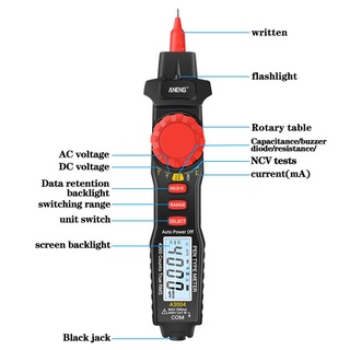 #Dey A3004 ปากกามัลติมิเตอร์ดิจิตอล 4000 Counts Ac/Dc Current Meter สําหรับใช้ในการวัดค่าไฟฟ้า 1209