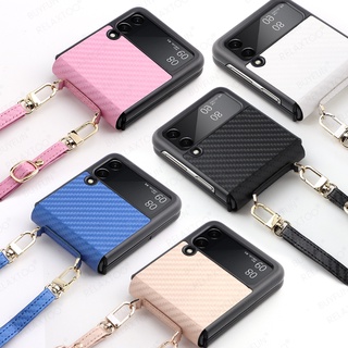 Luxury Case Hard Protection Phone Cover Lanyard shell For Samsung Galaxy Z Flip 4 ZFlip Flip4