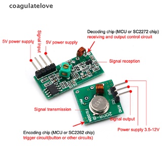 สินค้า Coagulatelove ชุดโมดูลรับส่งสัญญาณไร้สาย 433Mhz RF 5V DC 315MHZ 1 ชุด