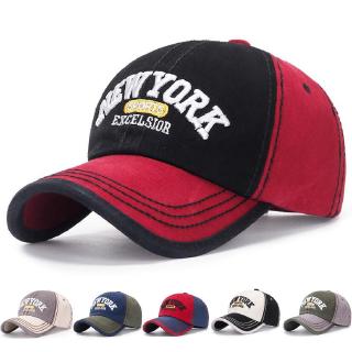 แฟชั่นใหม่นิวยอร์กหมวกเบสบอลผู้หญิงผู้ชายสองสีผ้าฝ้ายสบาย ๆ กีฬากลางแจ้งหมวก