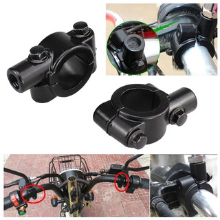 มือจับกระจกมองข้าง อลูมิเนียม สีดำ  1 คู่   2 Pcs 7/8" Motorcycle Black Handlebar Rearview Mirror Mount Holder Clamp