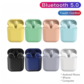 Tws inpods 12 หูฟังไร้สาย บลูทูธ 5.0 สีมาการอง สําหรับสมาร์ทโฟน IOS Android