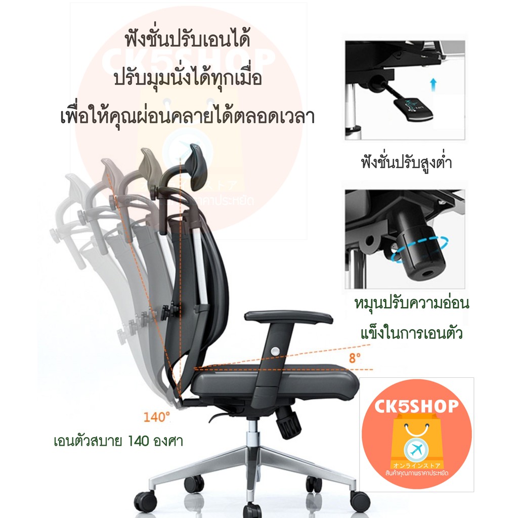 cm5shop-เก้าอี้ทำงาน-เก้าอี้สุขภาพ-ออกแบบตามหลักสรีรศาสตร์-พร้อมส่ง