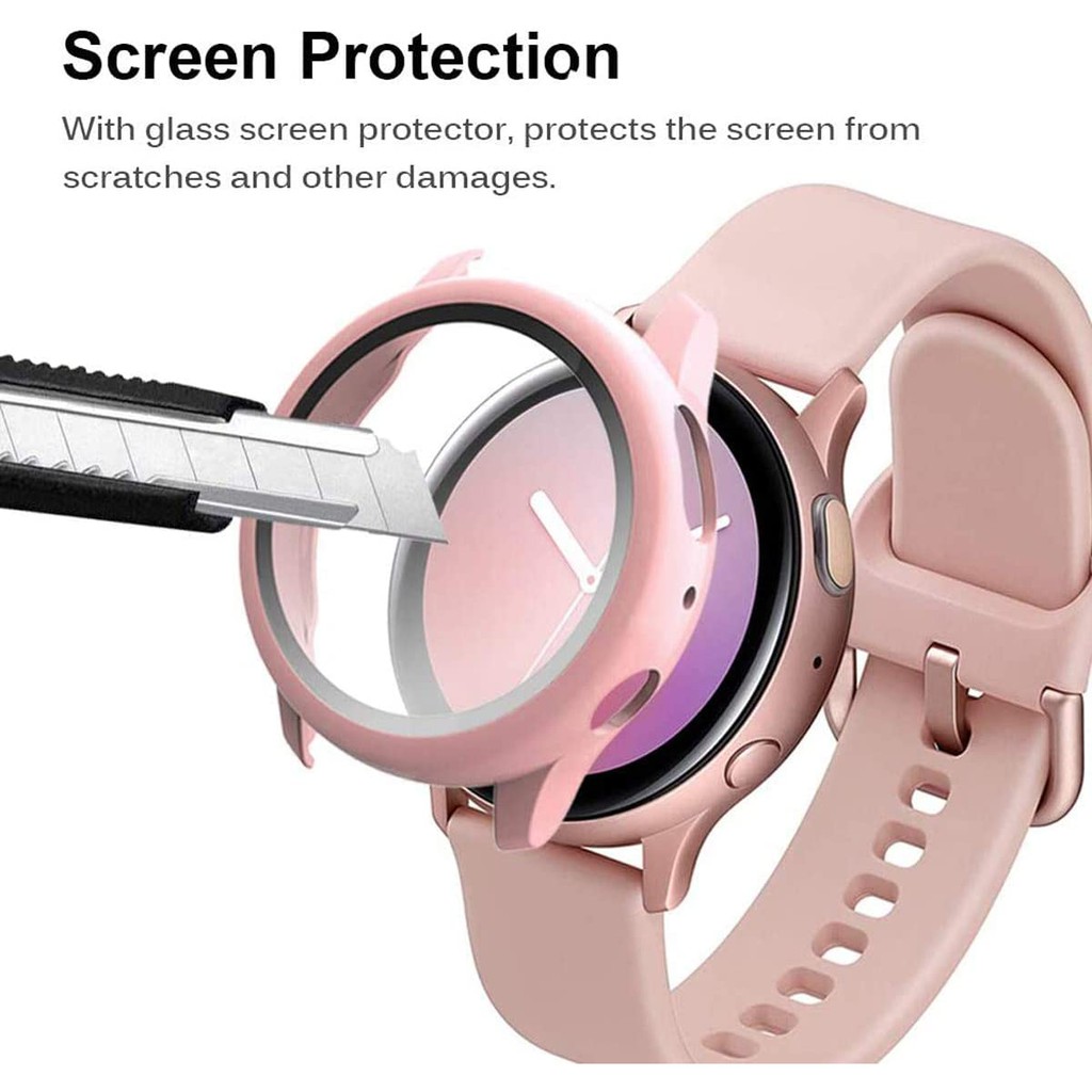 ภาพสินค้าเคส กระจกนิรภัยสำหรับ Samsung galaxy watch 2 40mm matte PC glass Samsung galaxy watch 2 44mm Case PC Hard Tempered glass Full covered Hard Protective Cover จากร้าน ft.th บน Shopee ภาพที่ 2