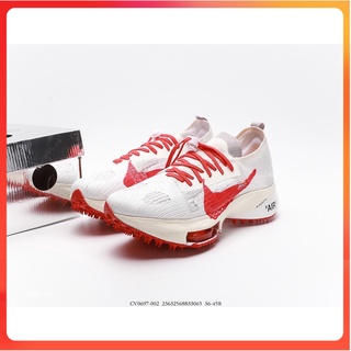 รองเท้า  Zoom Tempo NEXT% x Off-White Red รองเท้าวิ่งชาย รองเท้าออกกำลังกาย ระบายอากาศได้ดี Size.40-45