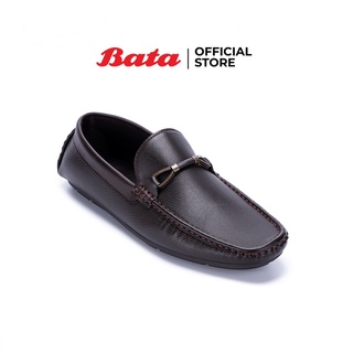 Bata บาจา รองเท้าลำลอง แบบสวม หนัง PU ใส่ง่าย หุ้มส้น น้ำหนักเบา ไม่ลื่น ดีไซน์เก๋ สำหรับผู้ชาย รุ่น Vernon สีน้ำตาล 8414866