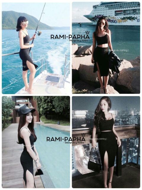 เซทเสื้อกระโปรงผ่าข้าวง