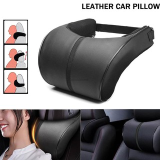 ราคาหมอนรองคอในรถ หมอนรองคอหนัง PU สำหรับติดเบาะรถยนต์ Car Seat Neck Pillow Car Headrest Pillow PU Leather Head Neck