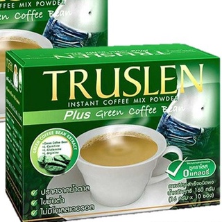 Truslen Plus Green Coffee Bean ทรูสเลน พลัส กรีน คอฟฟี่ บีน หุ่นสวยไม่โยโย่ **1 กล่องมี 10 ซอง** [20262]