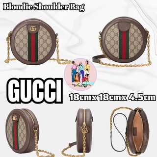 ✨กุชชี่  Gucci Ophidia Collection GG Round Mini กระเป๋าสะพายไหล่/กระเป๋าโซ่/กระเป๋าสะพายข้าง